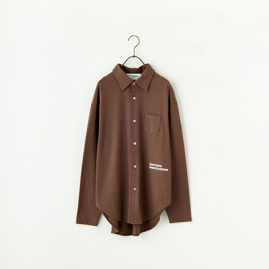 Americana × JEANS FACTORY [アメリカーナ × ジーンズファクトリー] 別注 コットンジャージー ポロ襟カットソーシャツ [ASO-778-2-JF] ﾌﾞﾗｳﾝ