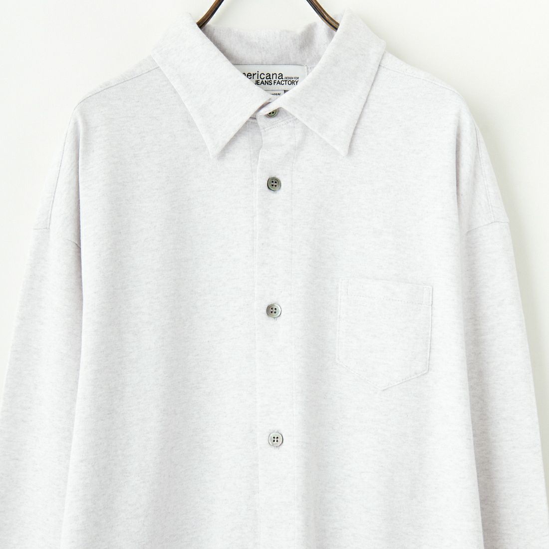 Americana × JEANS FACTORY [アメリカーナ × ジーンズファクトリー] 別注 コットンジャージー ポロ襟カットソーシャツ [ASO-778-2-JF] ｱｯｼｭｸﾞﾚｰ
