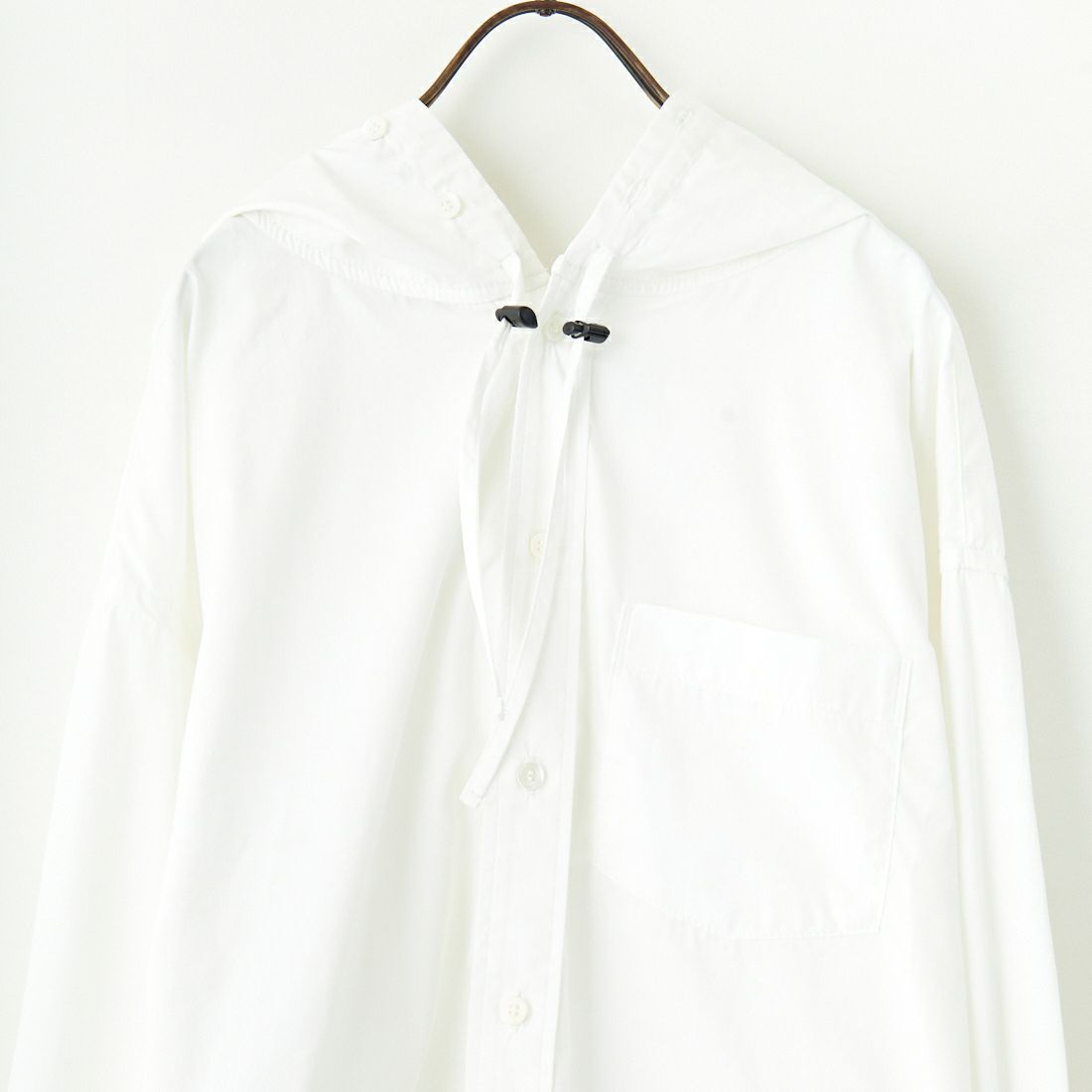 Americana × JEANS FACTORY [アメリカーナ × ジーンズファクトリー] 別注 ショート丈 フードシャツジャケット [ASO-L-779-1-JF] ﾎﾜｲﾄ
