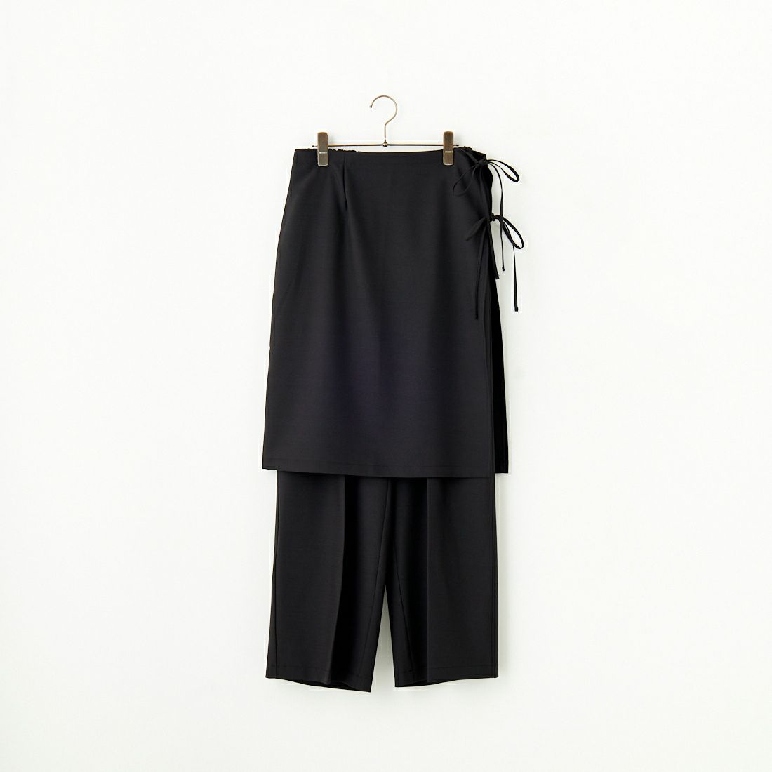 nenom [ネノム] 2WAY ラップスカートレイヤードタックワイドパンツ [NE25112013] 09 BLACK
