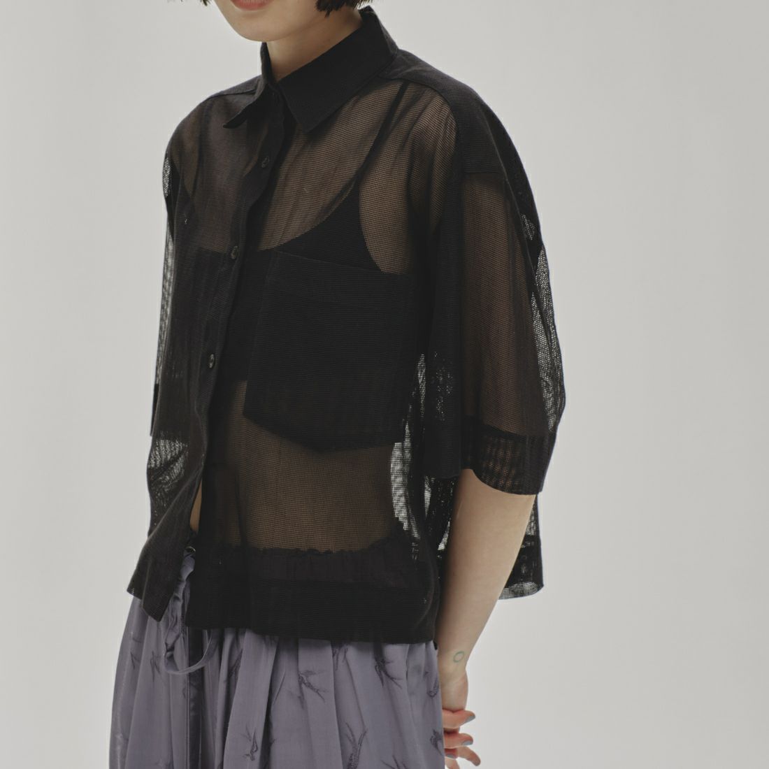 TODAYFUL [トゥデイフル] メッシュショートシャツ [12510407] BLK