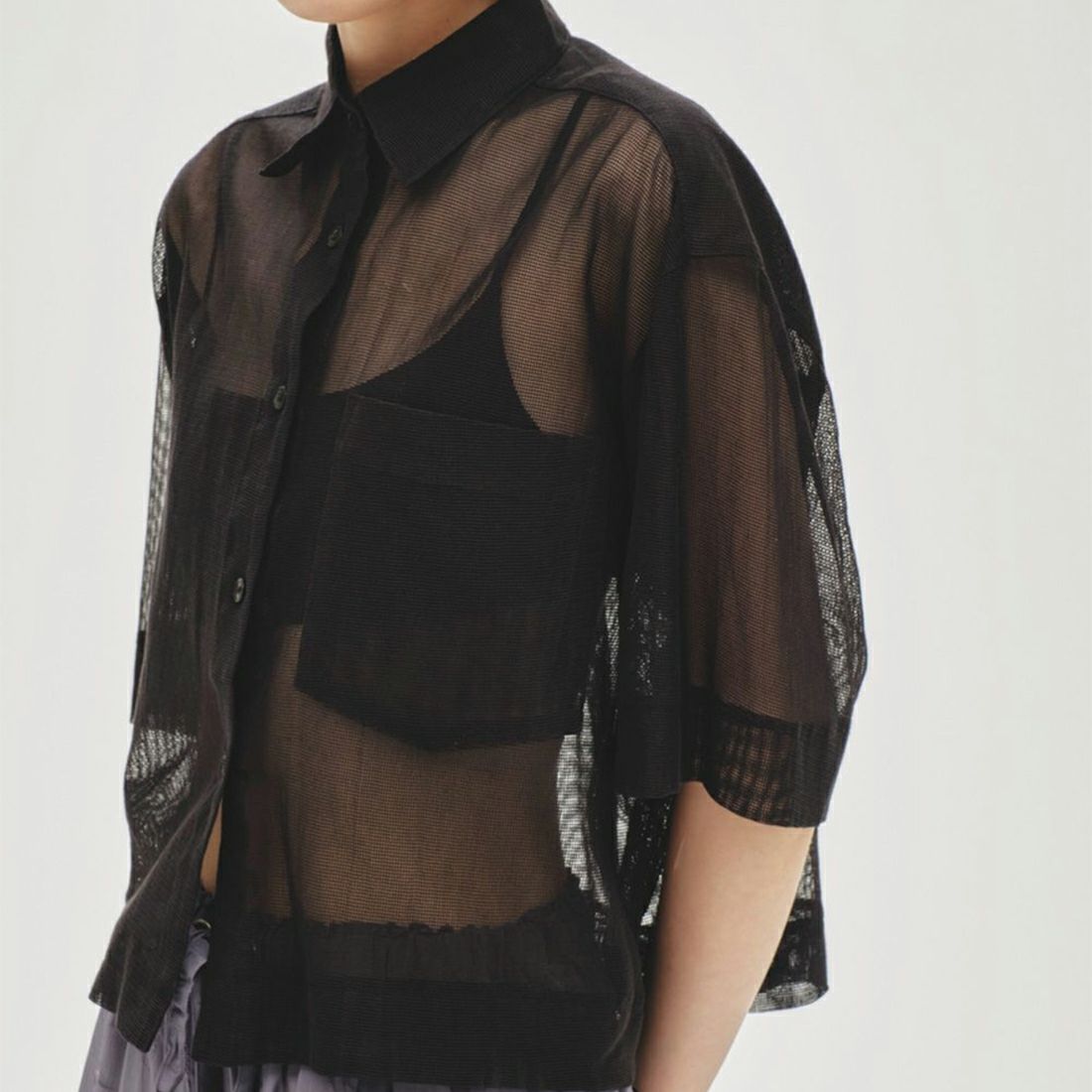 TODAYFUL [トゥデイフル] メッシュショートシャツ [12510407] BLK