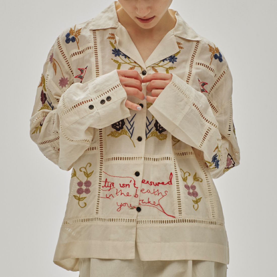 TODAYFUL [トゥデイフル] エンブロイダリーパッチワークシャツ [12510404] ECRU