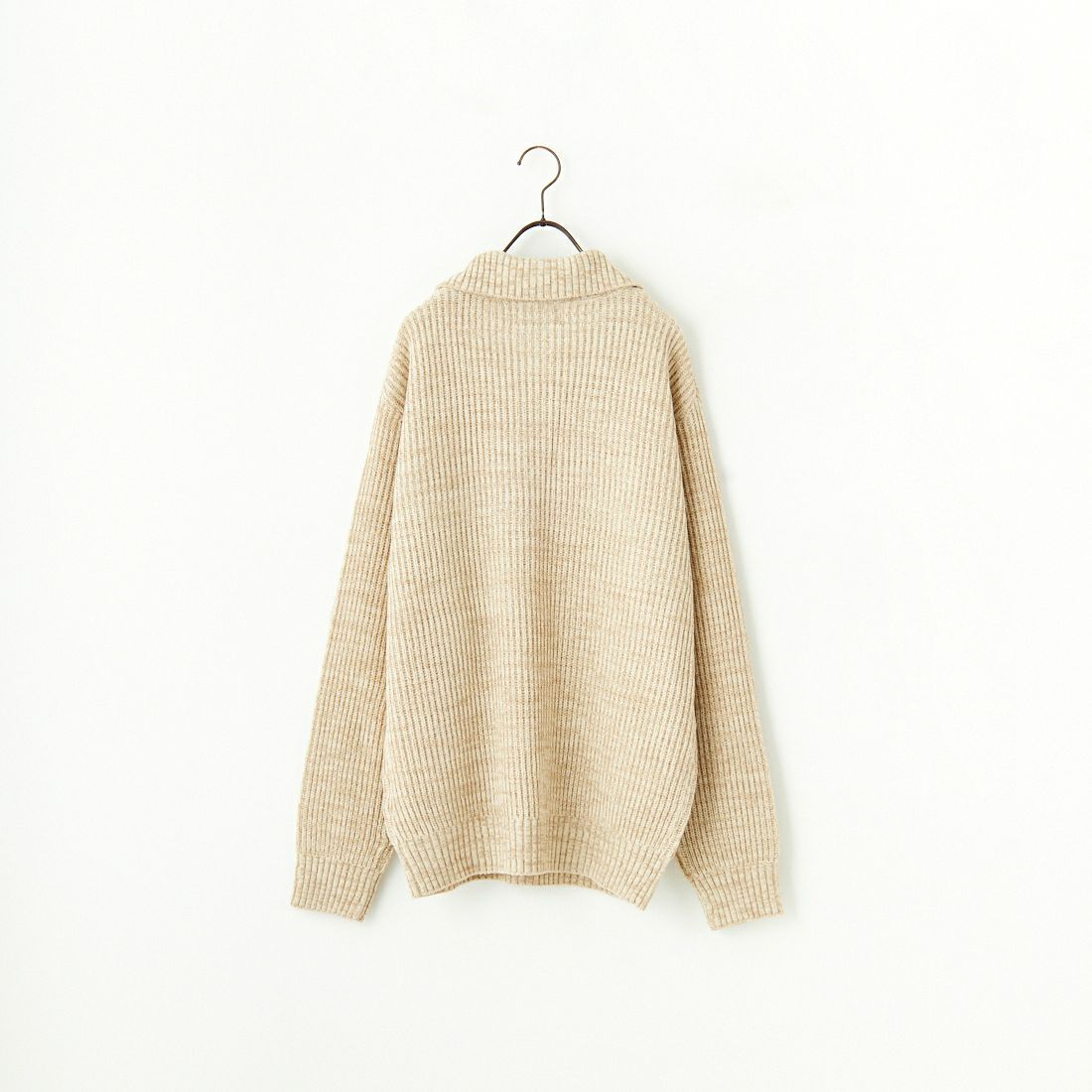 33Degrees [サーティスリーディグリーズ] 7G畦ハーフジップニット [TDR-244-085] BEG MIX