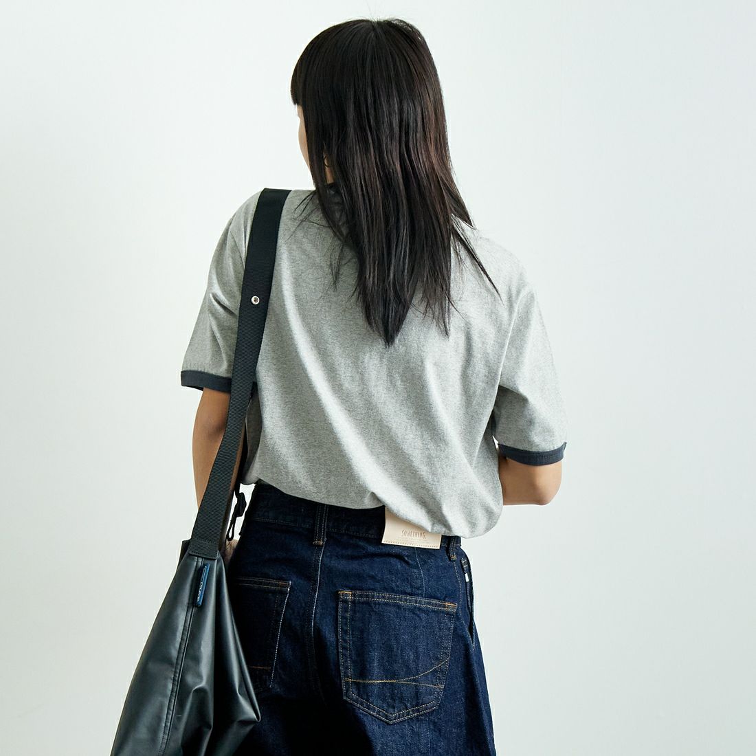 L.L.BEAN [エルエルビーン] MORRILL ショートスリーブリンガーTシャツ [5275-0142] 19 BIRCH  &&モデル身長：167cm 着用サイズ：M&&