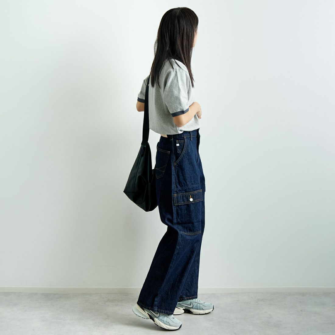 L.L.BEAN [エルエルビーン] MORRILL ショートスリーブリンガーTシャツ [5275-0142] 19 BIRCH  &&モデル身長：167cm 着用サイズ：M&&