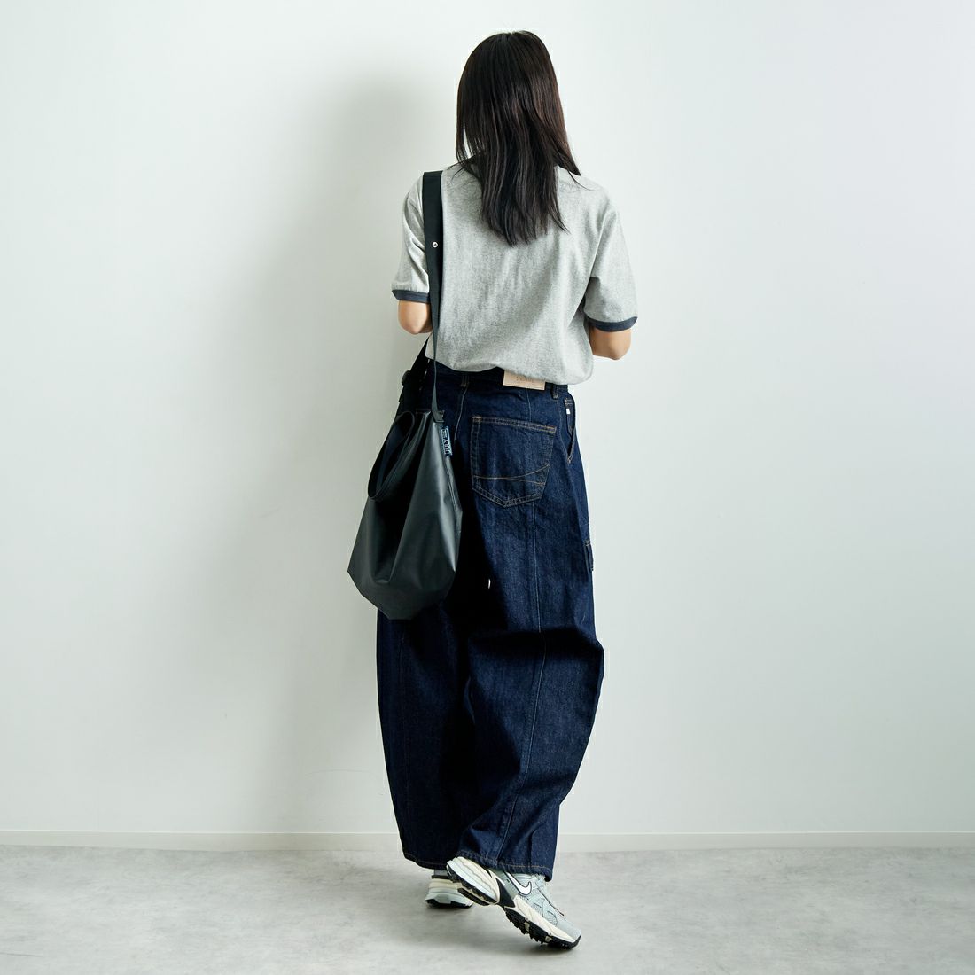 L.L.BEAN [エルエルビーン] MORRILL ショートスリーブリンガーTシャツ [5275-0142] 19 BIRCH  &&モデル身長：167cm 着用サイズ：M&&