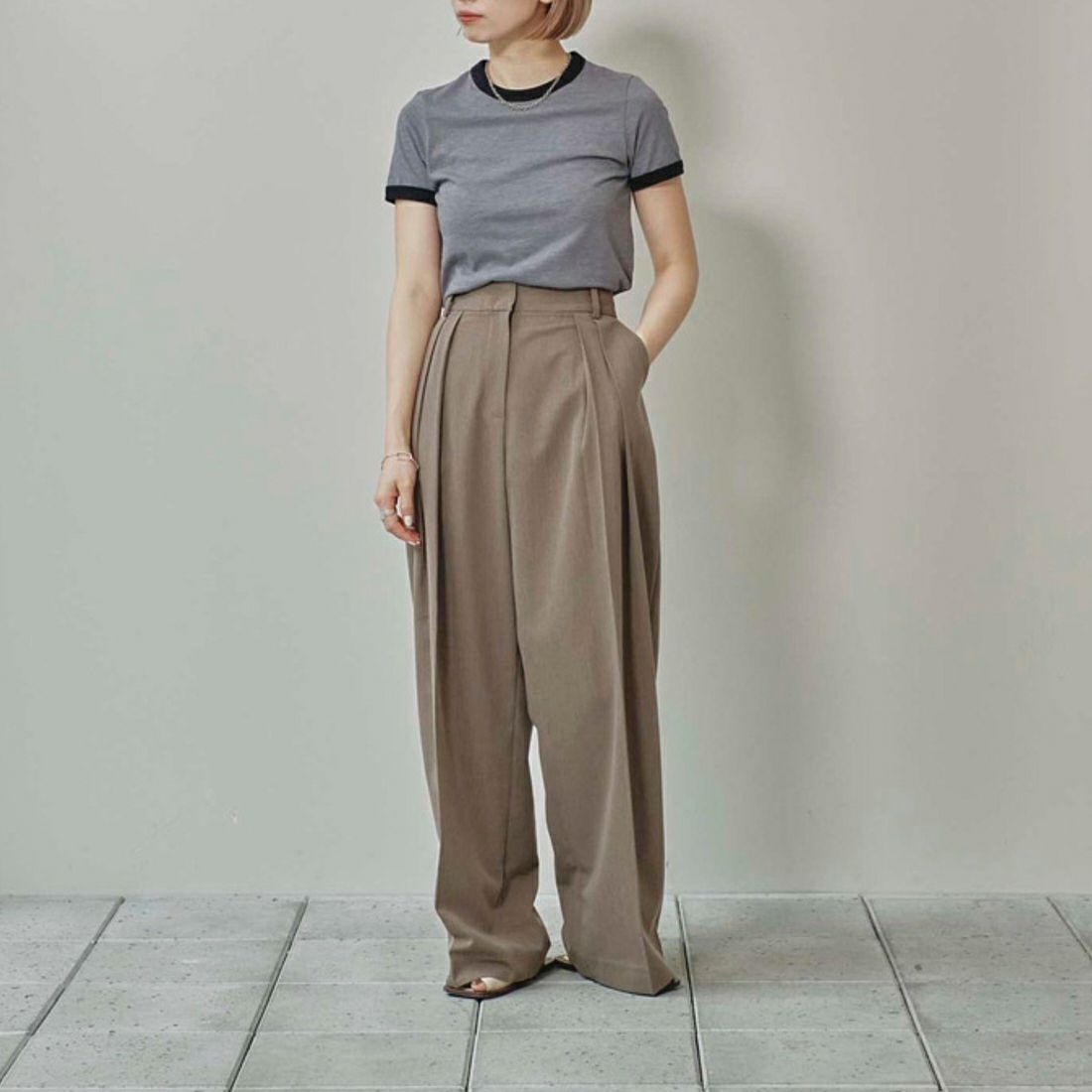 TODAYFUL [トゥデイフル] コンパクトリンガーTシャツ [12510608] GRY