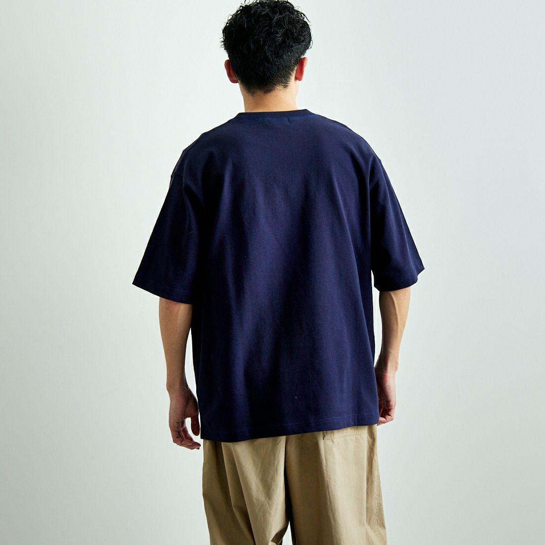 L.L.BEAN [エルエルビーン] Union ショートスリーブTシャツ [5275-0038] 67 NAVY &&モデル身長：168cm 着用サイズ：M&&