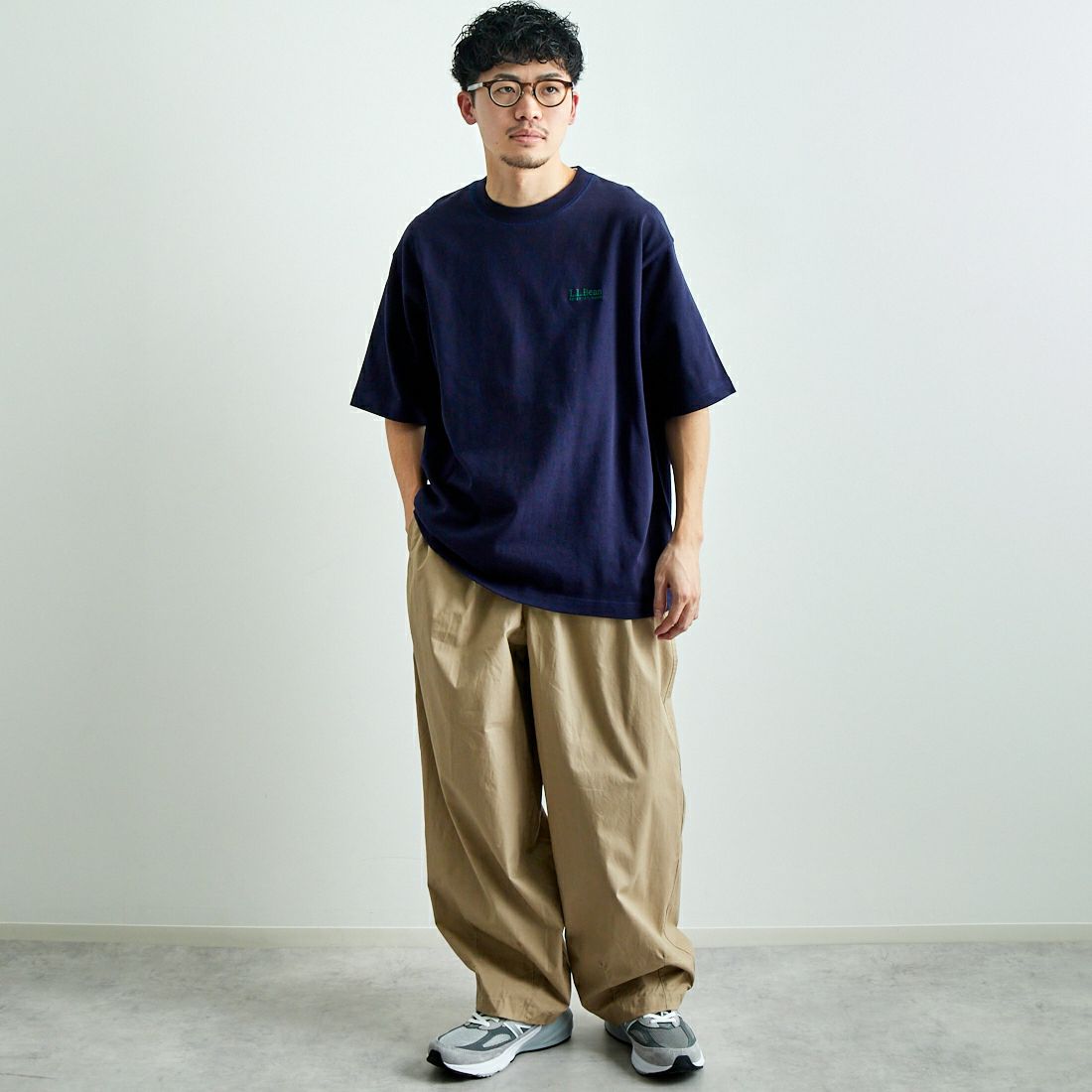 L.L.BEAN [エルエルビーン] Union ショートスリーブTシャツ [5275-0038] 67 NAVY &&モデル身長：168cm 着用サイズ：M&&