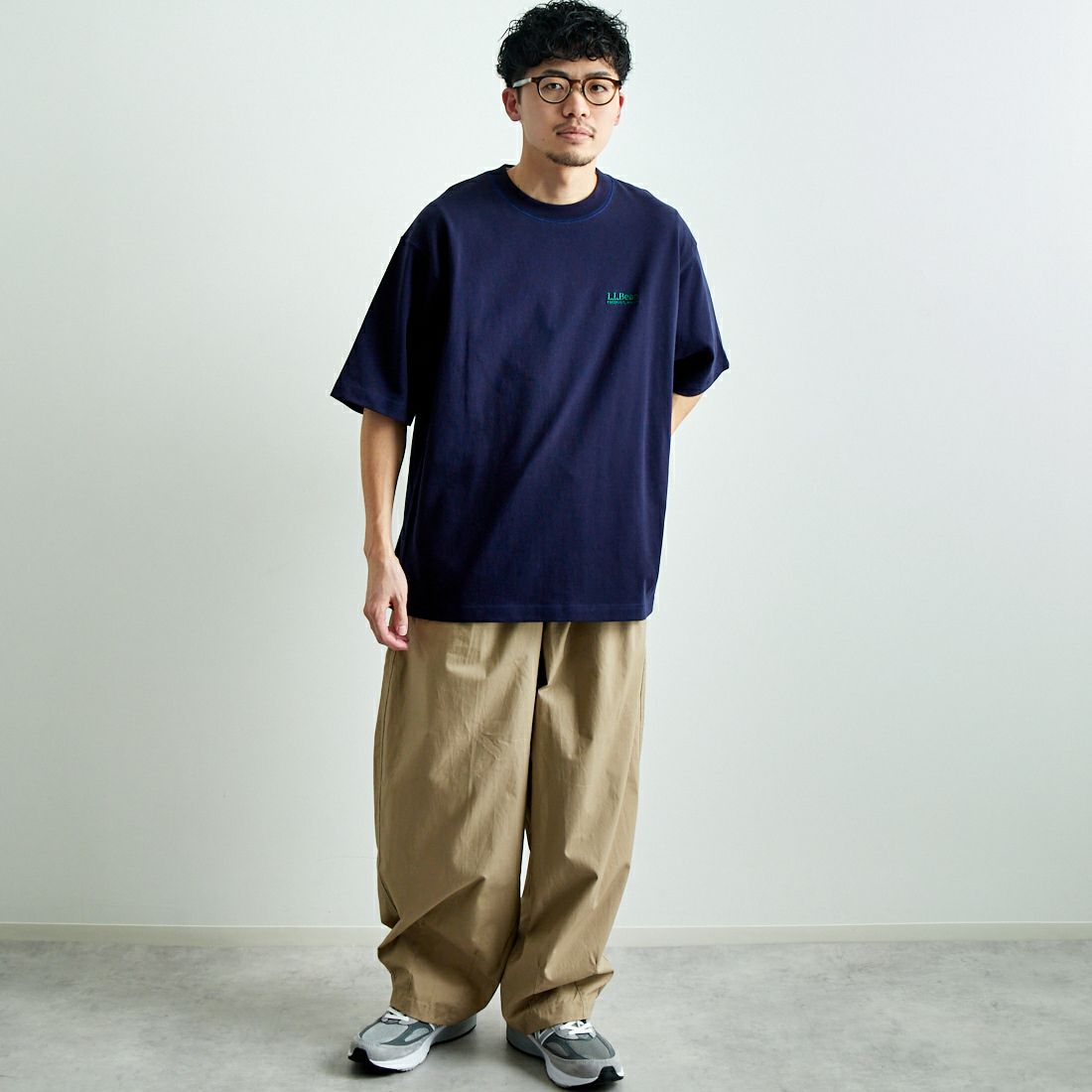 L.L.BEAN [エルエルビーン] Union ショートスリーブTシャツ [5275-0038] 67 NAVY &&モデル身長：168cm 着用サイズ：M&&