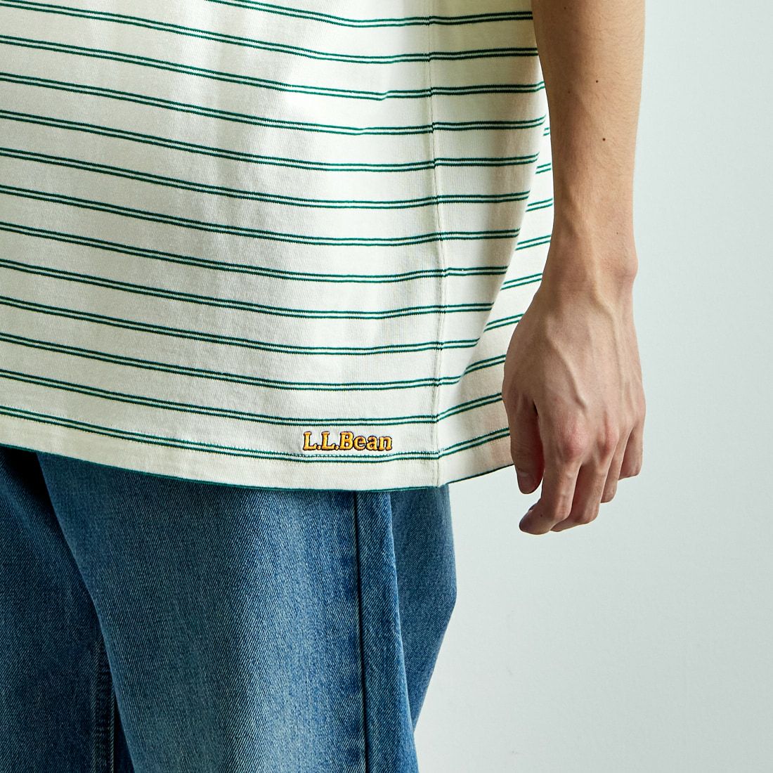 L.L.BEAN [エルエルビーン] Union ショートスリーブボーダーTシャツ [5275-0039] 92 O.WH/GR