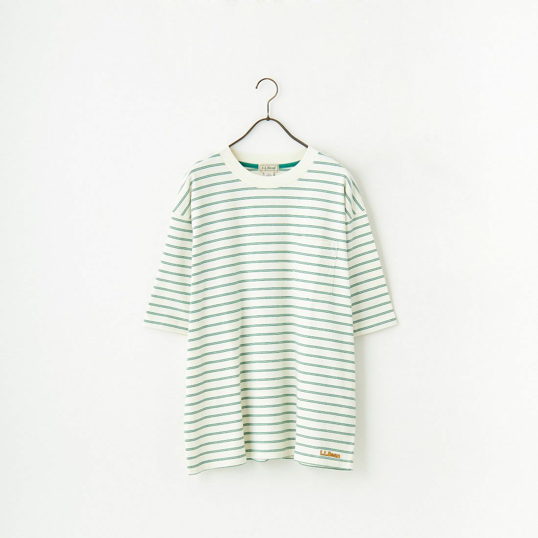 L.L.BEAN [エルエルビーン] Union ショートスリーブボーダーTシャツ [5275-0039] 92 O.WH/GR