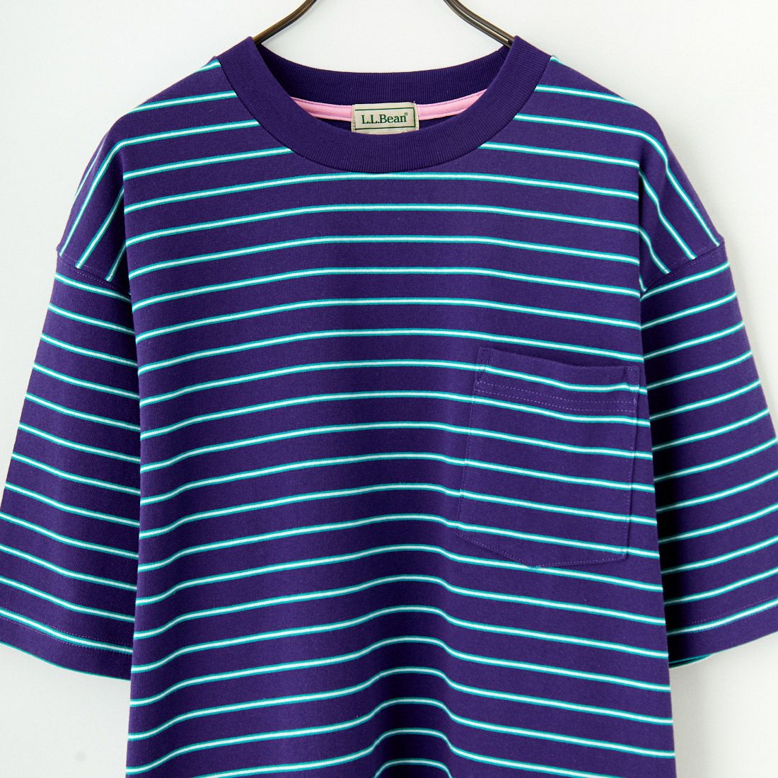 L.L.BEAN [エルエルビーン] Union ショートスリーブボーダーTシャツ [5275-0039] 97 PLUM/TE