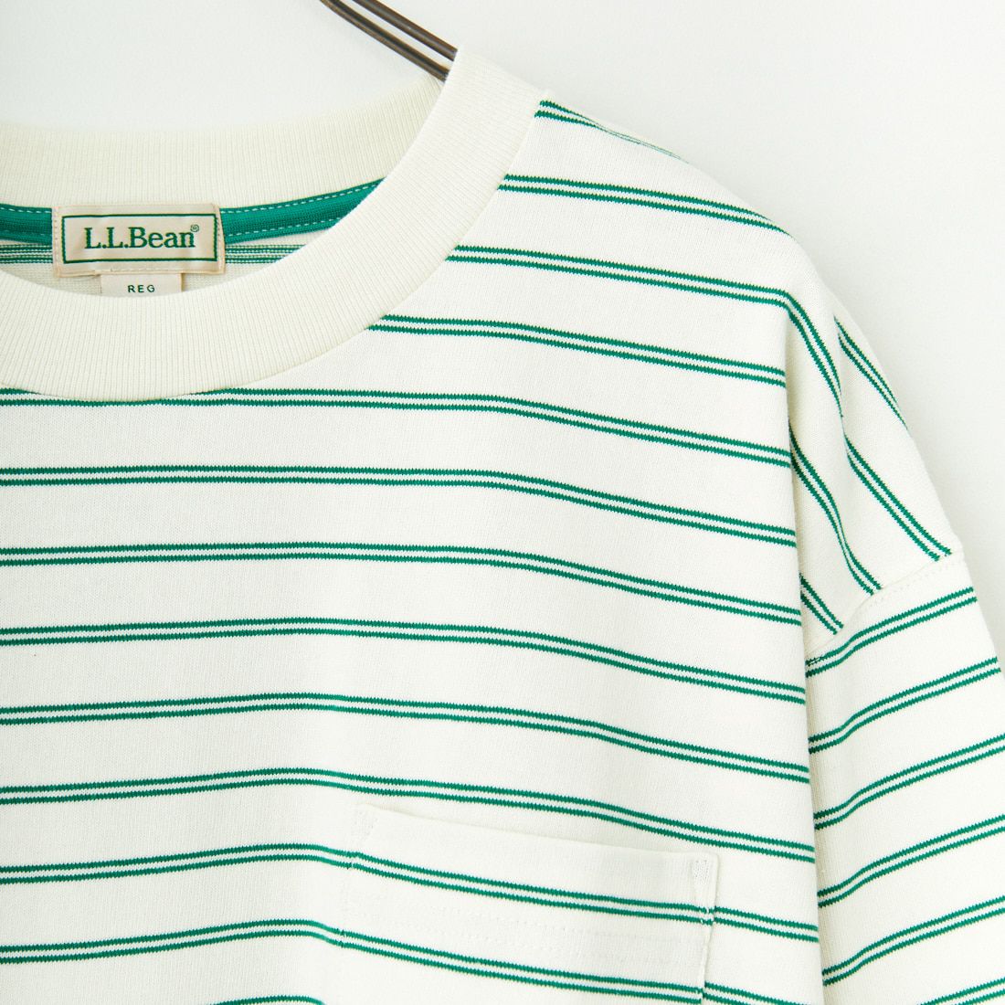 L.L.BEAN [エルエルビーン] Union ショートスリーブボーダーTシャツ [5275-0039] 92 O.WH/GR