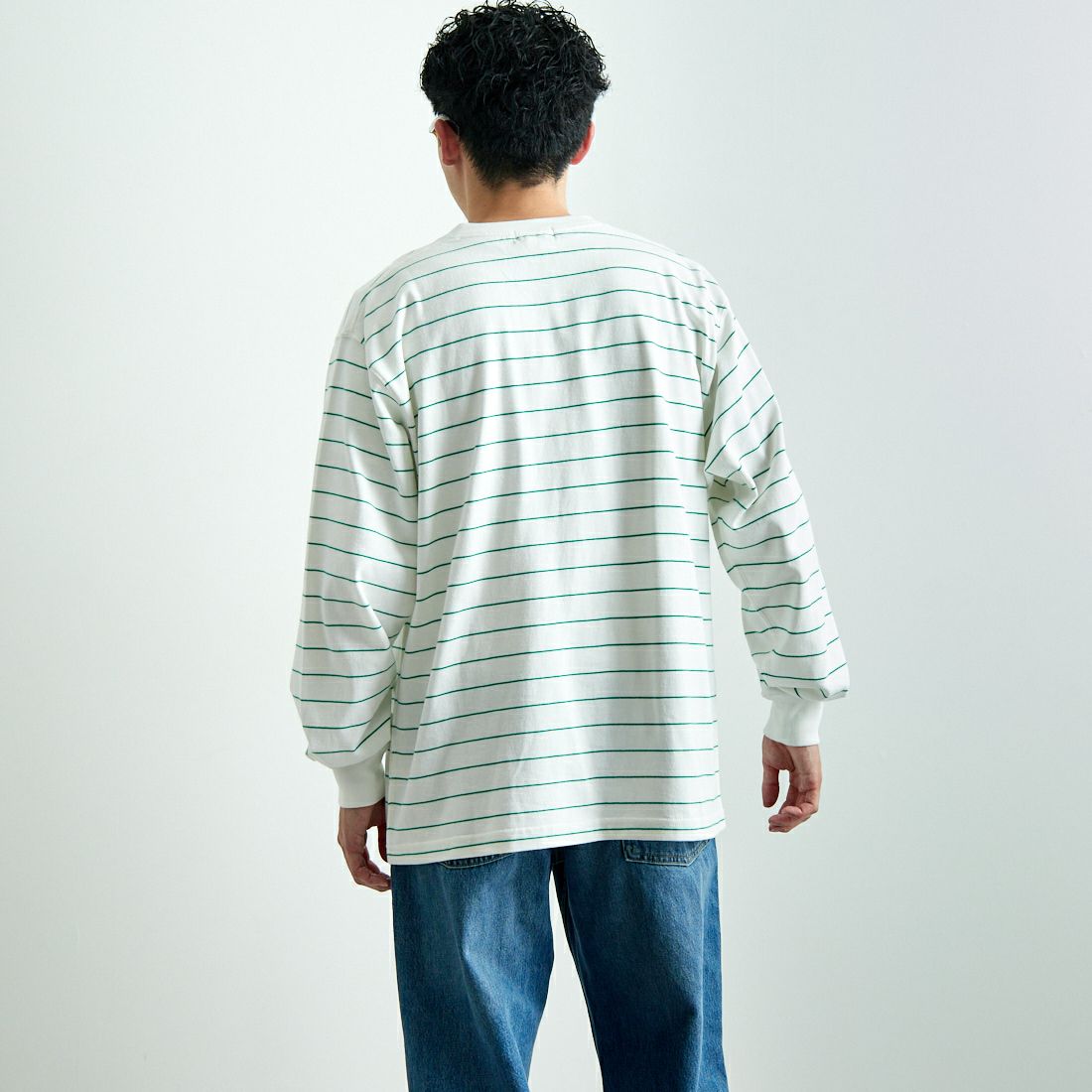 L.L.BEAN [エルエルビーン] Union ロングスリーブTシャツ [5175-9084] 90 W/L.GRN &&モデル身長：168cm 着用サイズ：M&&