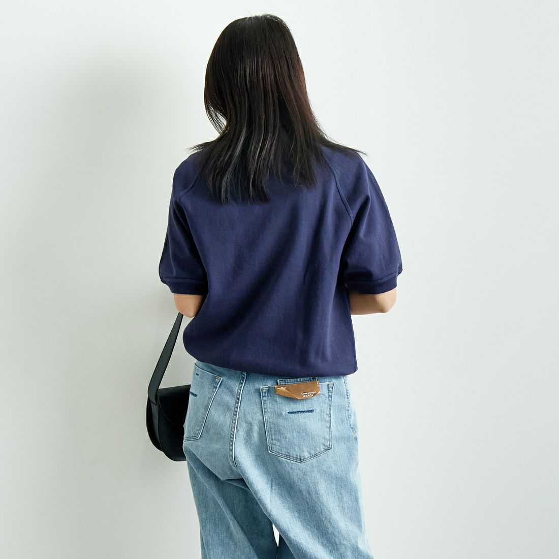 L.L.BEAN [エルエルビーン] PORTAGE ショートスリーブスウェット [5275-0137] 67 NAVY &&モデル身長：167cm 着用サイズ：M&&