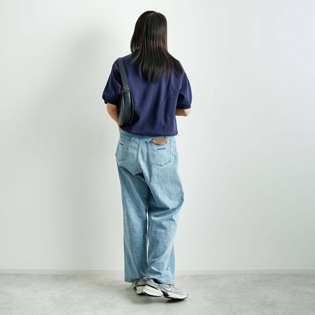 L.L.BEAN [エルエルビーン] PORTAGE ショートスリーブスウェット [5275-0137] 67 NAVY &&モデル身長：167cm 着用サイズ：M&&