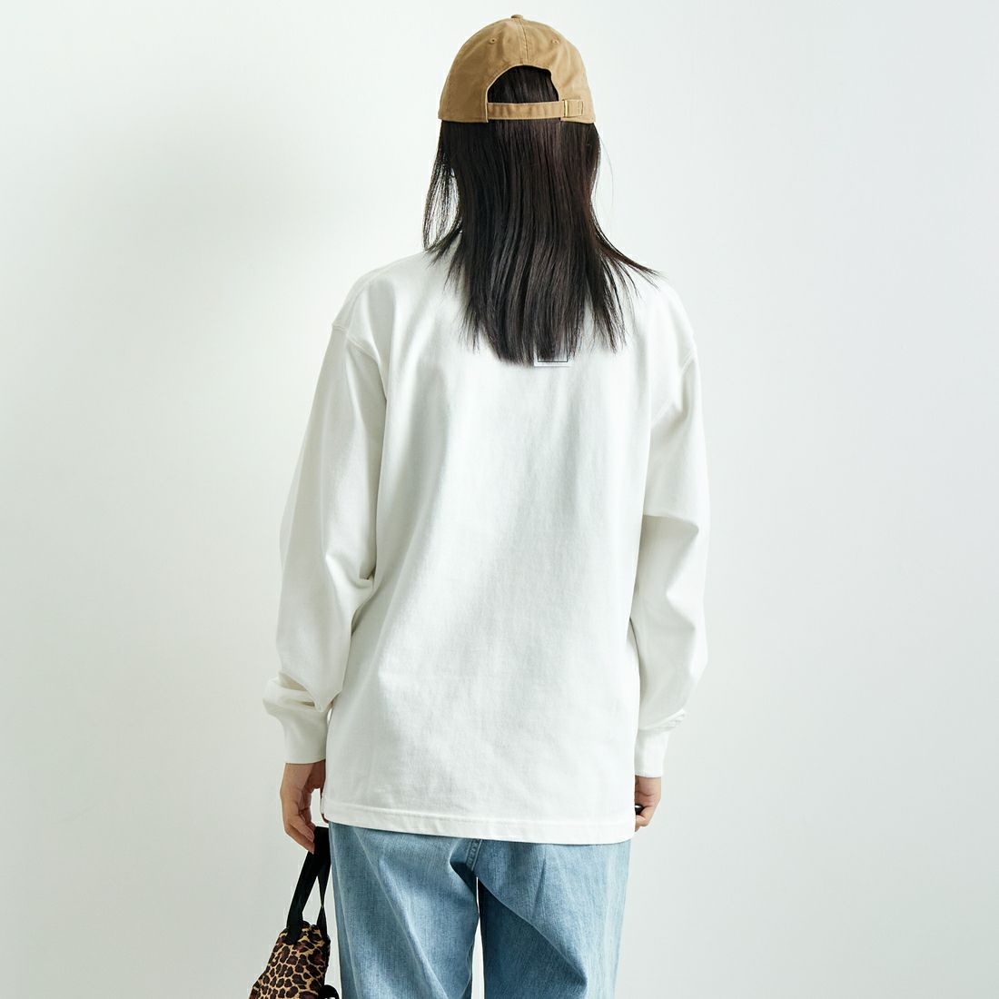 L.L.BEAN [エルエルビーン] Union ロングスリーブTシャツ [5175-9084] 09 WHITE &&モデル身長：167cm 着用サイズ：S&&