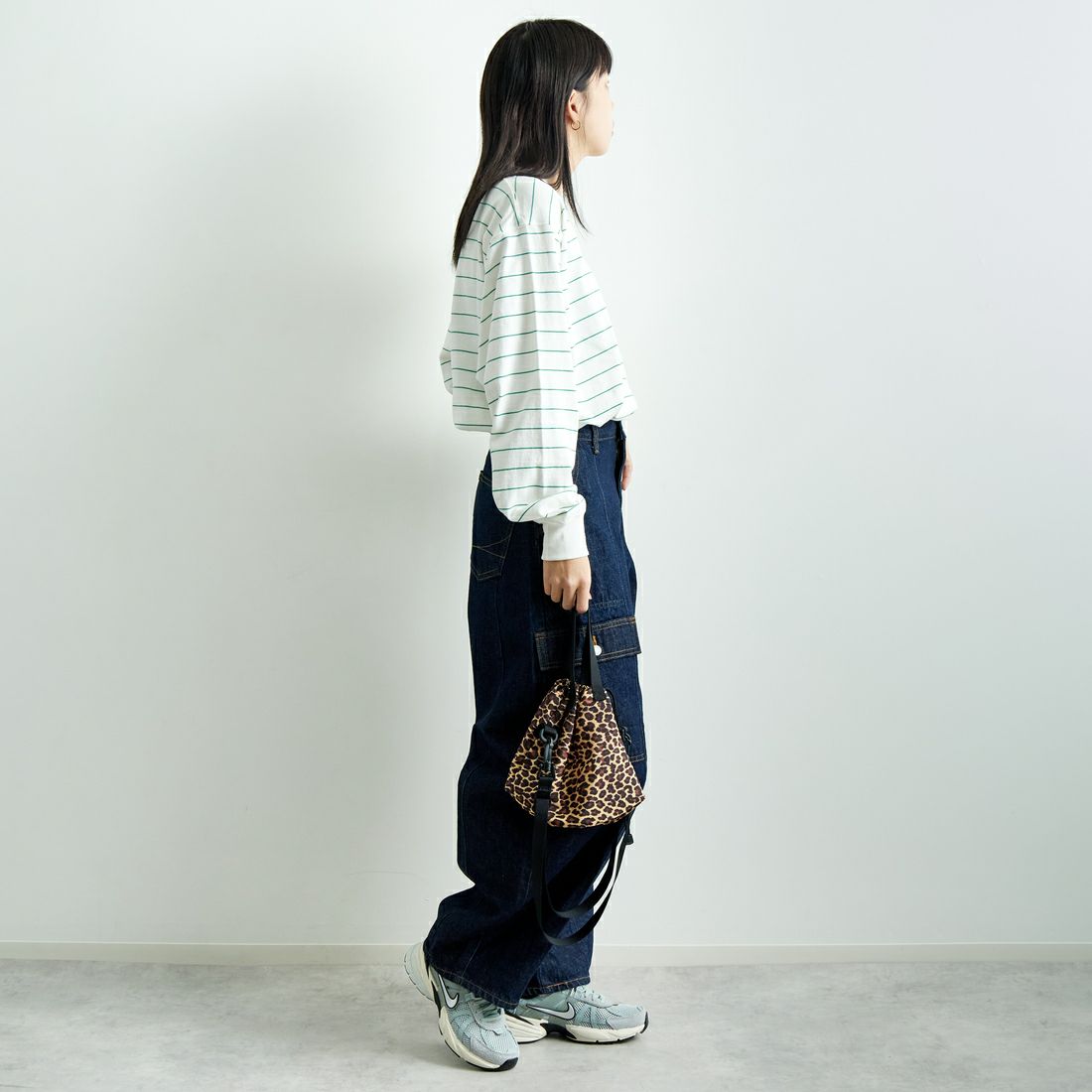 L.L.BEAN [エルエルビーン] Union ロングスリーブTシャツ [5175-9084] 90 W/L.GRN &&モデル身長：167cm 着用サイズ：S&&