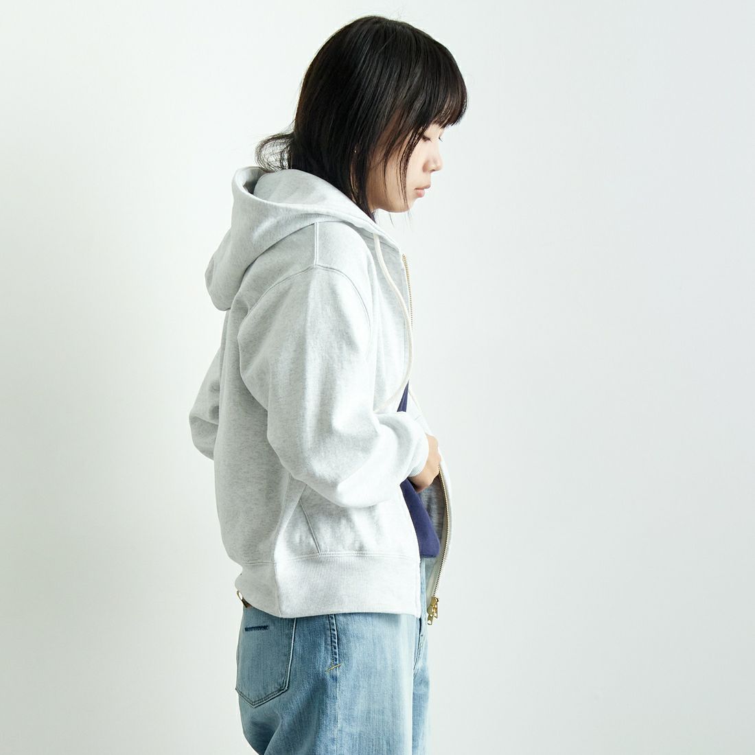 L.L.BEAN [エルエルビーン] PORTAGE フルジップフーデッドスウェット [5175-9181] 19 BIRCH &&モデル身長：167cm 着用サイズ：M&&