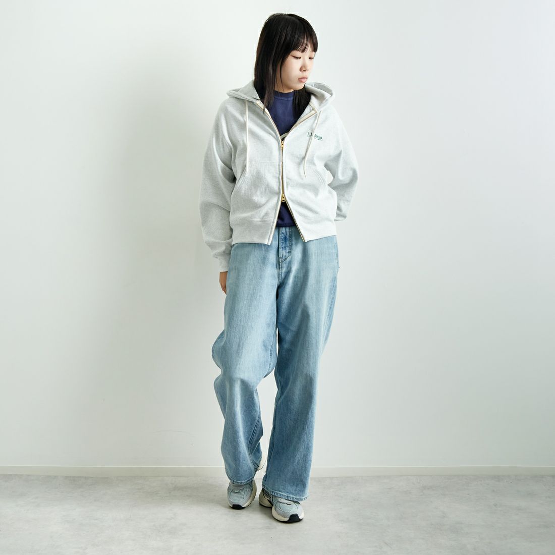 L.L.BEAN [エルエルビーン] PORTAGE フルジップフーデッドスウェット [5175-9181] 19 BIRCH &&モデル身長：167cm 着用サイズ：M&&