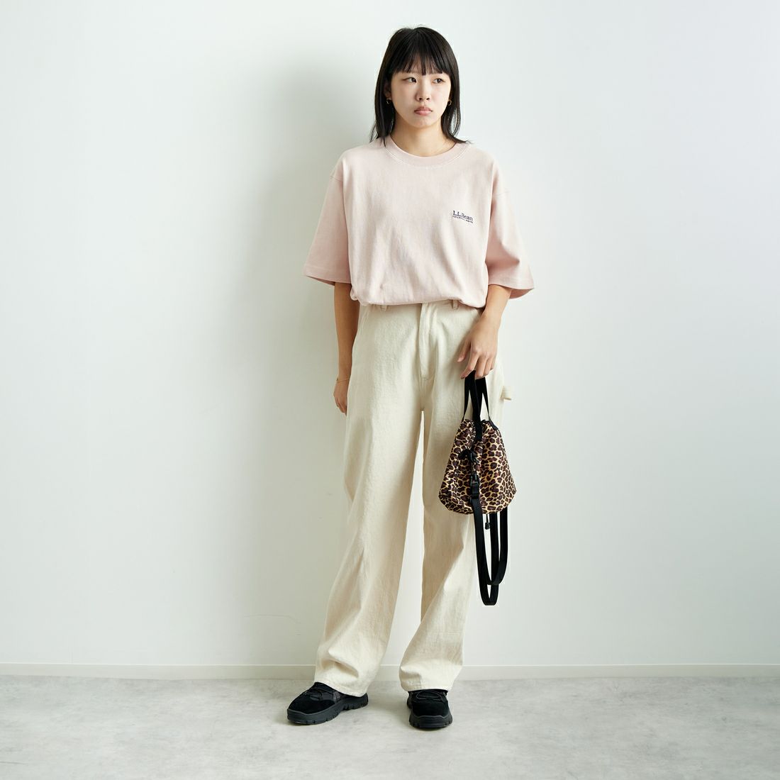 L.L.BEAN [エルエルビーン] Union ショートスリーブTシャツ [5275-0038] 08 LT.PINK &&モデル身長：167cm 着用サイズ：S&&