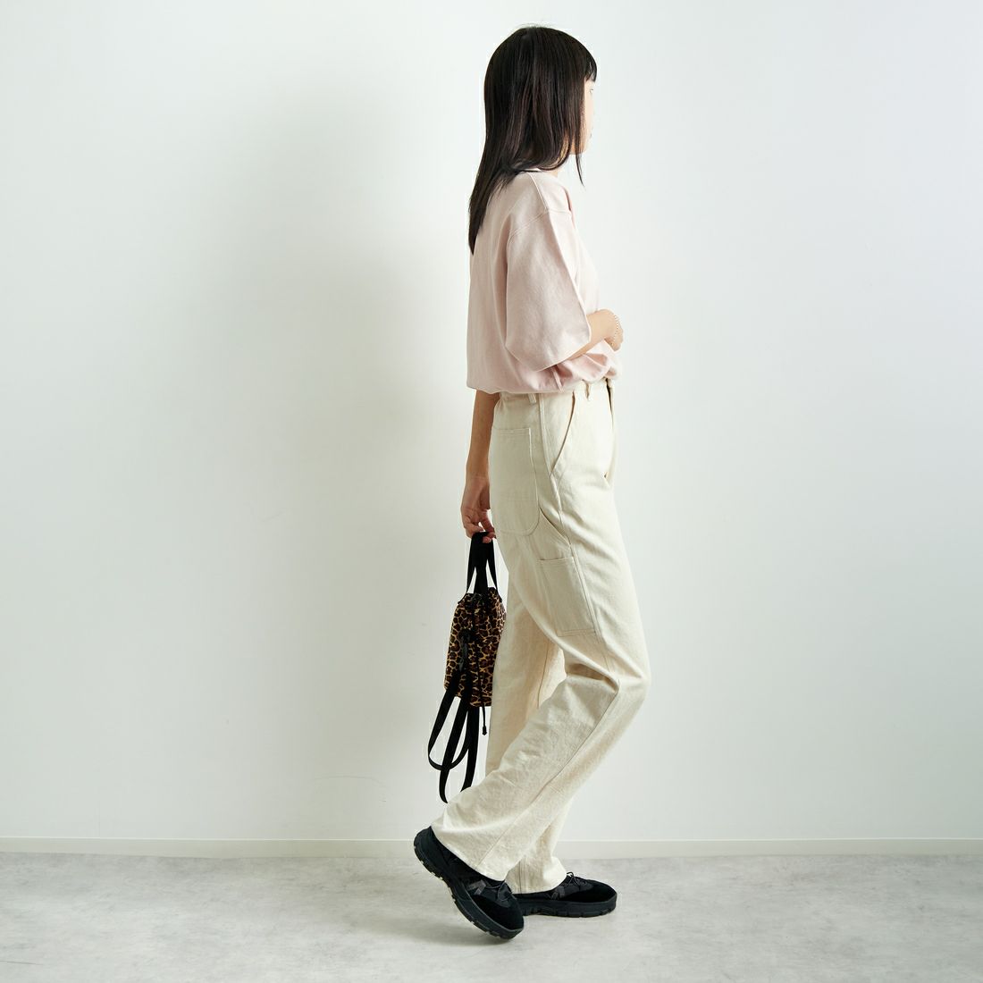 L.L.BEAN [エルエルビーン] Union ショートスリーブTシャツ [5275-0038] 08 LT.PINK &&モデル身長：167cm 着用サイズ：S&&