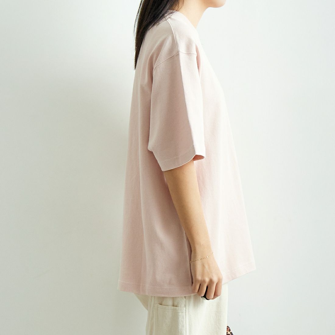 L.L.BEAN [エルエルビーン] Union ショートスリーブTシャツ [5275-0038] 08 LT.PINK &&モデル身長：167cm 着用サイズ：S&&