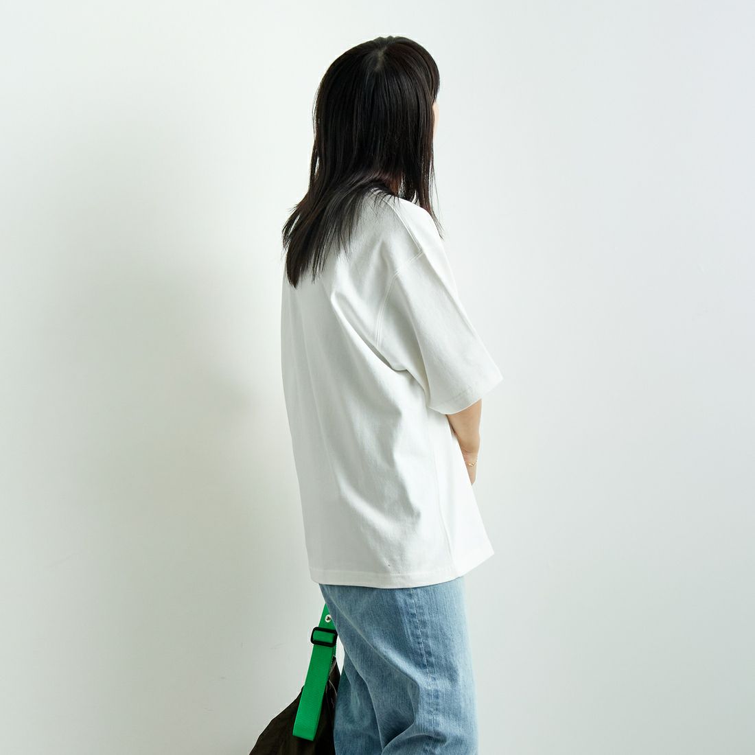 L.L.BEAN [エルエルビーン] Union ショートスリーブTシャツ [5275-0038] 09 WHITE &&モデル身長：167cm 着用サイズ：S&&