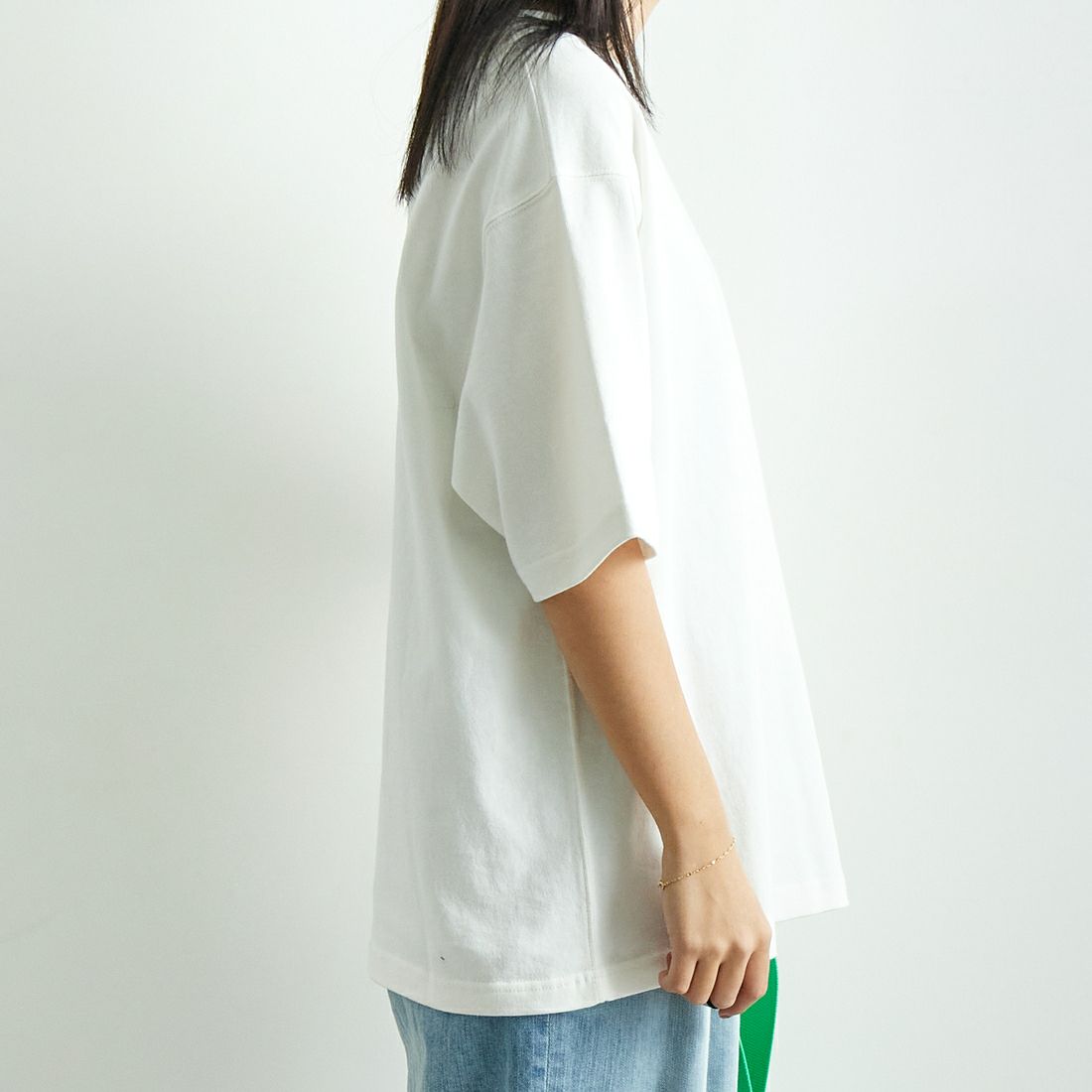 L.L.BEAN [エルエルビーン] Union ショートスリーブTシャツ [5275-0038] 09 WHITE &&モデル身長：167cm 着用サイズ：S&&