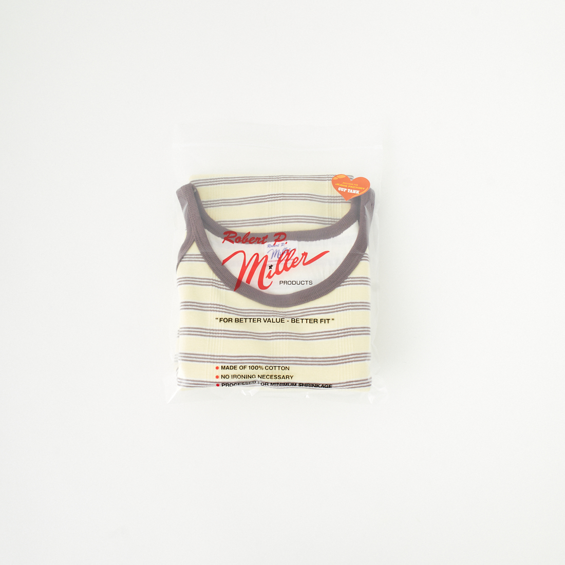 Robert P.Miller [ロバートピーミラー] 別注 配色 アメリカンスリーブパネルリブタンクトップ [RM251-2143IN-JF] BANANA