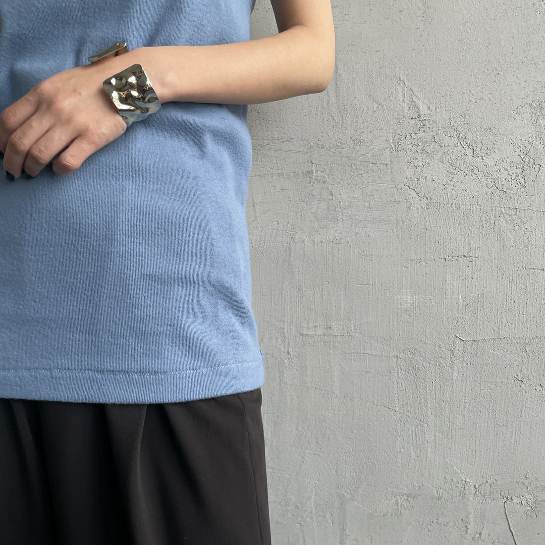 Noir Fabrik [ヌワールファブリック] コットンフライス アメリカンスリーブタンクトップ [IN-01-25SS] ｻｯｸｽ/ﾎﾞﾙﾄﾞ &&モデル身長：150cm 着用サイズ：1&&