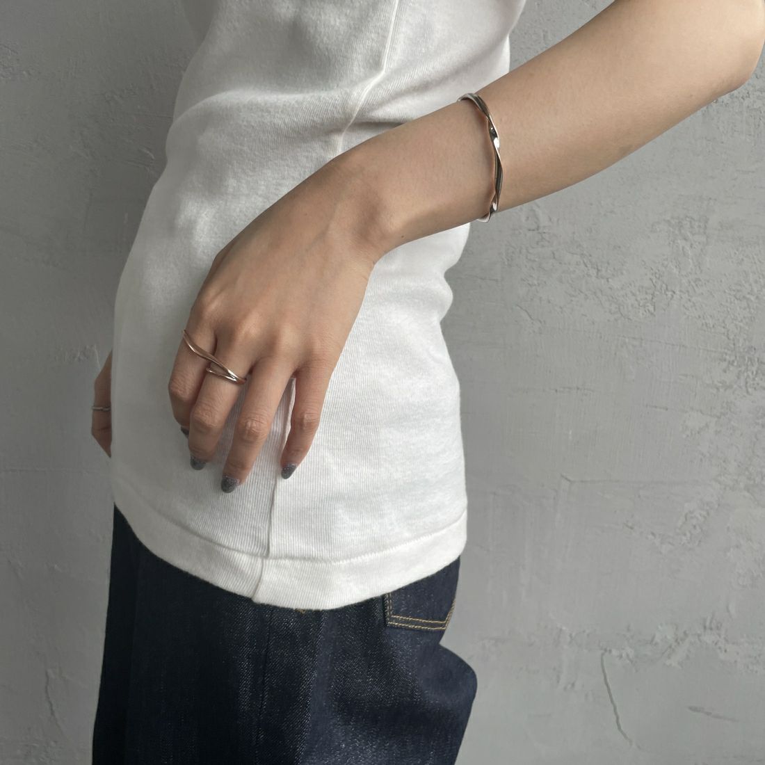 Noir Fabrik [ヌワールファブリック] コットンフライス アメリカンスリーブタンクトップ [IN-01-25SS] ｵﾌ &&モデル身長：156cm 着用サイズ：0&&