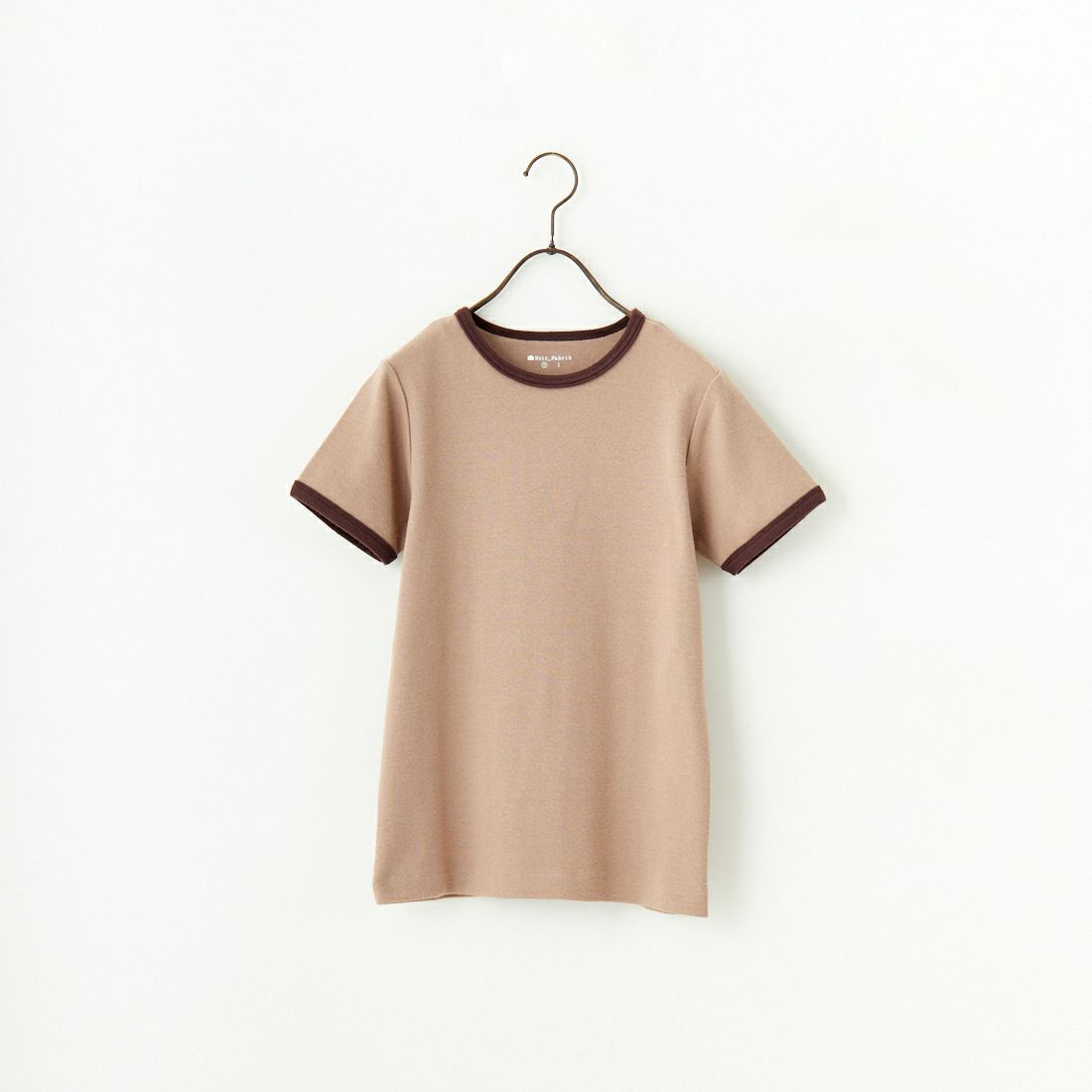 Noir Fabrik [ヌワールファブリック] コットンフライス クルーネックリンガーTシャツ [IN-02-25SS] ﾍﾞｰｼﾞｭ/ﾌﾞﾗ