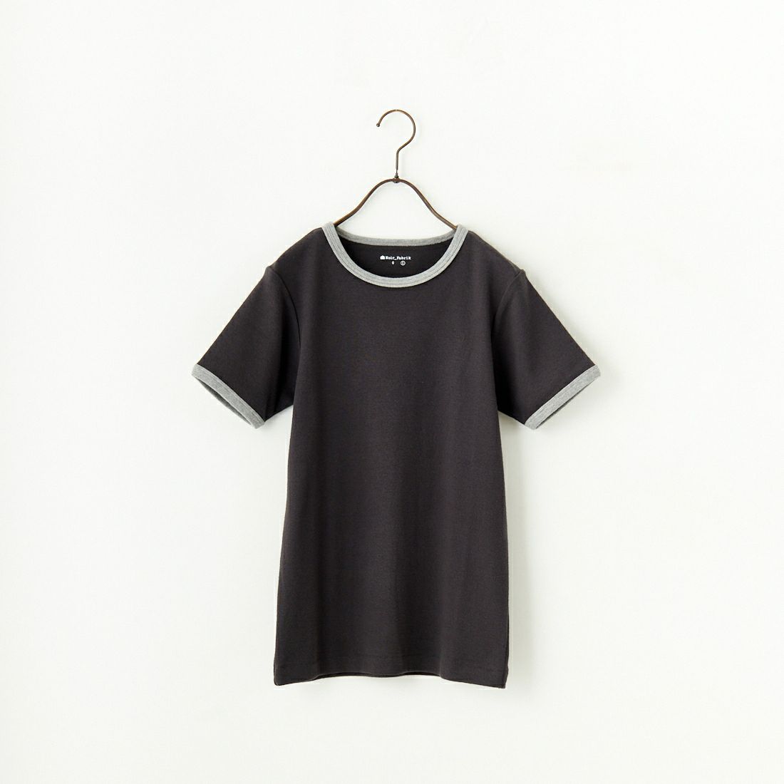 Noir Fabrik [ヌワールファブリック] コットンフライス クルーネックリンガーTシャツ [IN-02-25SS] ｽﾐｸﾛ/ｸﾞﾚｰ