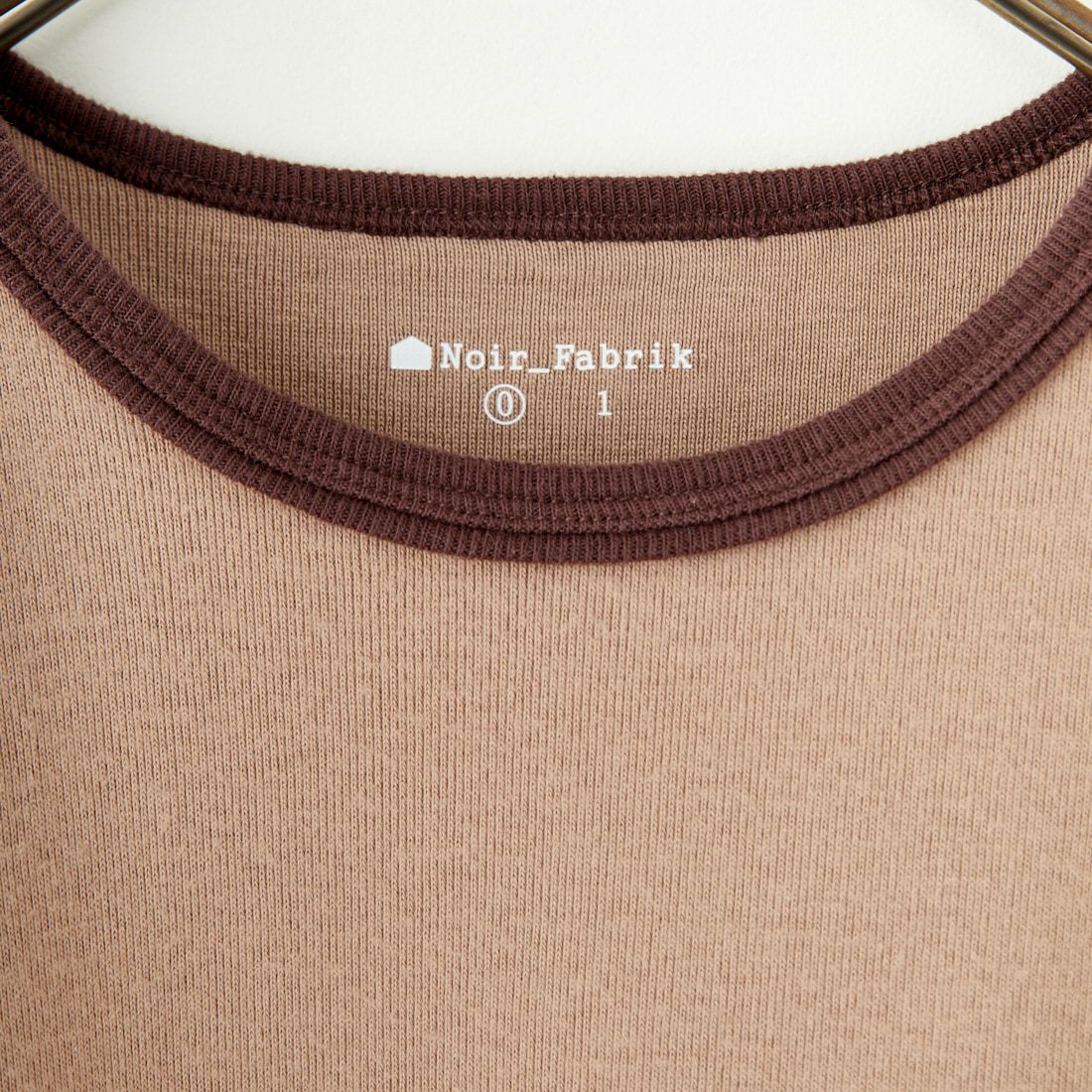 Noir Fabrik [ヌワールファブリック] コットンフライス クルーネックリンガーTシャツ [IN-02-25SS] ﾍﾞｰｼﾞｭ/ﾌﾞﾗ