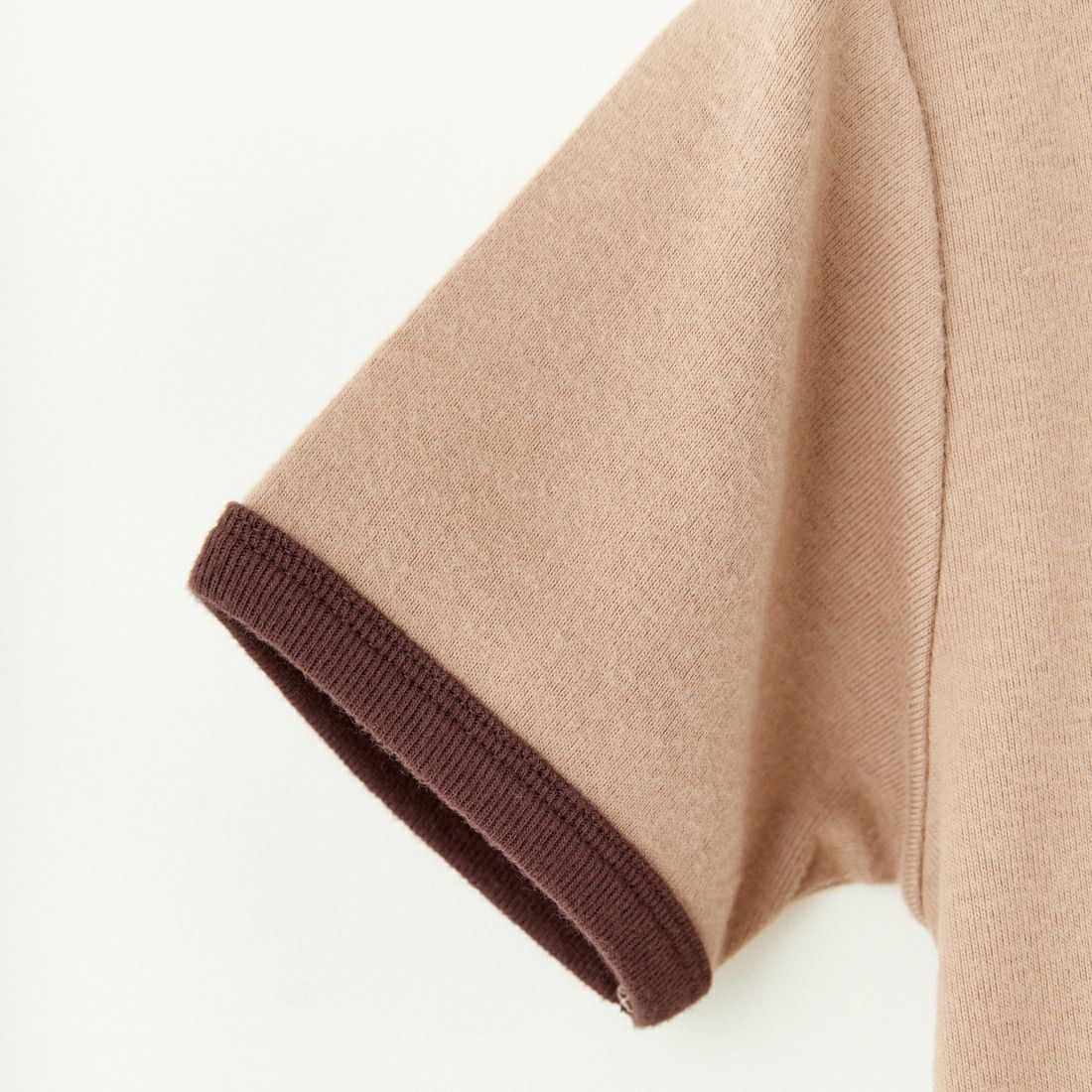 Noir Fabrik [ヌワールファブリック] コットンフライス クルーネックリンガーTシャツ [IN-02-25SS] ﾍﾞｰｼﾞｭ/ﾌﾞﾗ