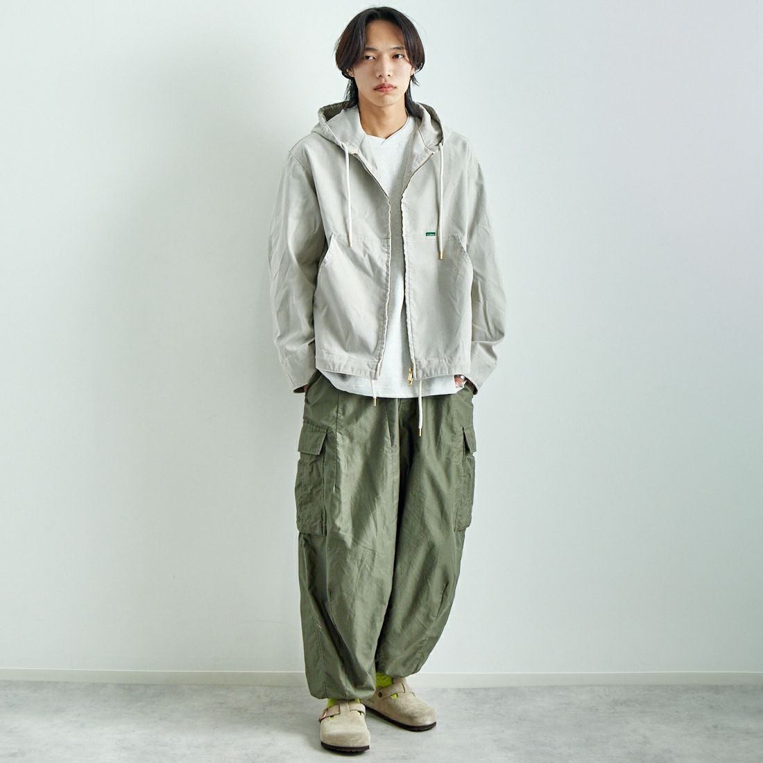 L.L.BEAN [エルエルビーン] Bean's プロスペクトハーバー フーディージャケット [5175-9046] 29 GREY &&モデル身長：179cm 着用サイズ：L&&