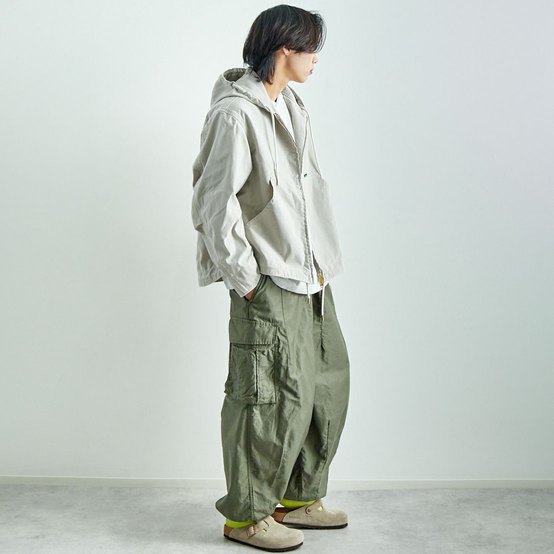 L.L.BEAN [エルエルビーン] Bean's プロスペクトハーバー フーディージャケット [5175-9046] 29 GREY &&モデル身長：179cm 着用サイズ：L&&