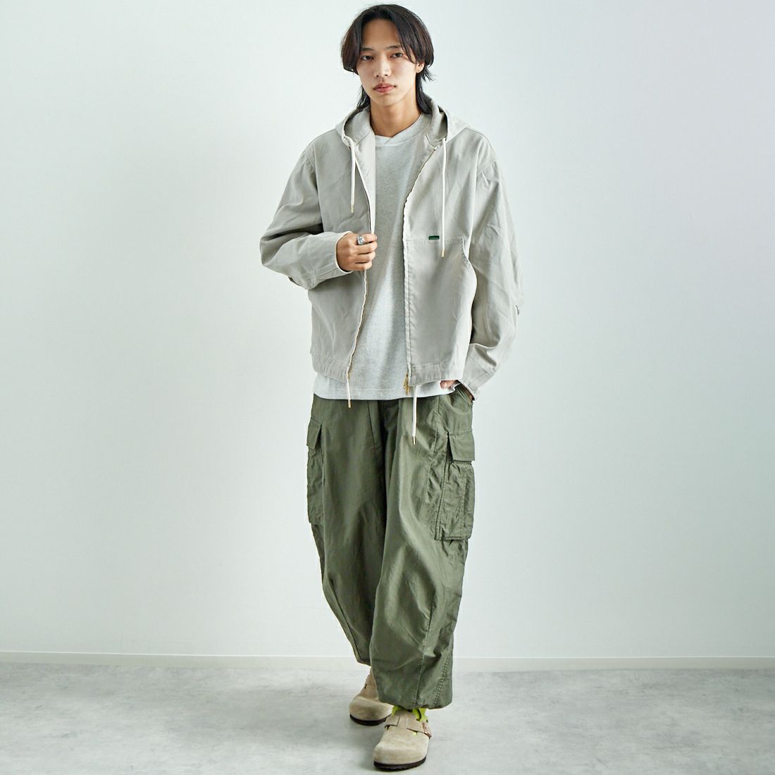 L.L.BEAN [エルエルビーン] Bean's プロスペクトハーバー フーディージャケット [5175-9046] 29 GREY &&モデル身長：179cm 着用サイズ：L&&