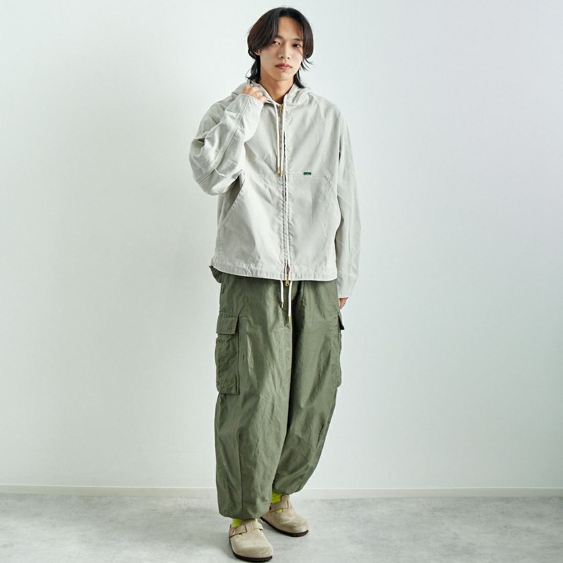 L.L.BEAN [エルエルビーン] Bean's プロスペクトハーバー フーディージャケット [5175-9046] 29 GREY &&モデル身長：179cm 着用サイズ：L&&