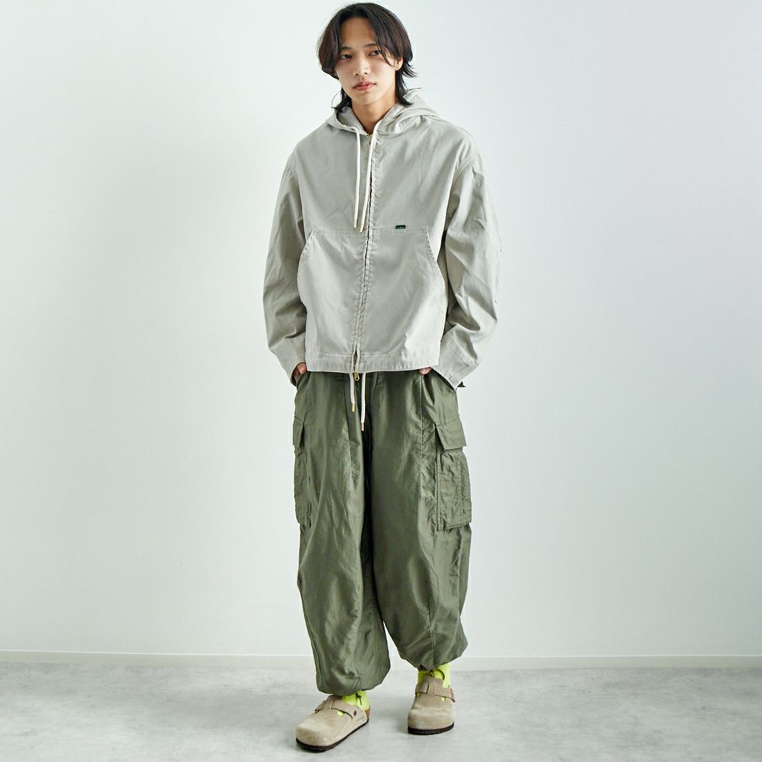 L.L.BEAN [エルエルビーン] Bean's プロスペクトハーバー フーディージャケット [5175-9046] 29 GREY &&モデル身長：179cm 着用サイズ：L&&
