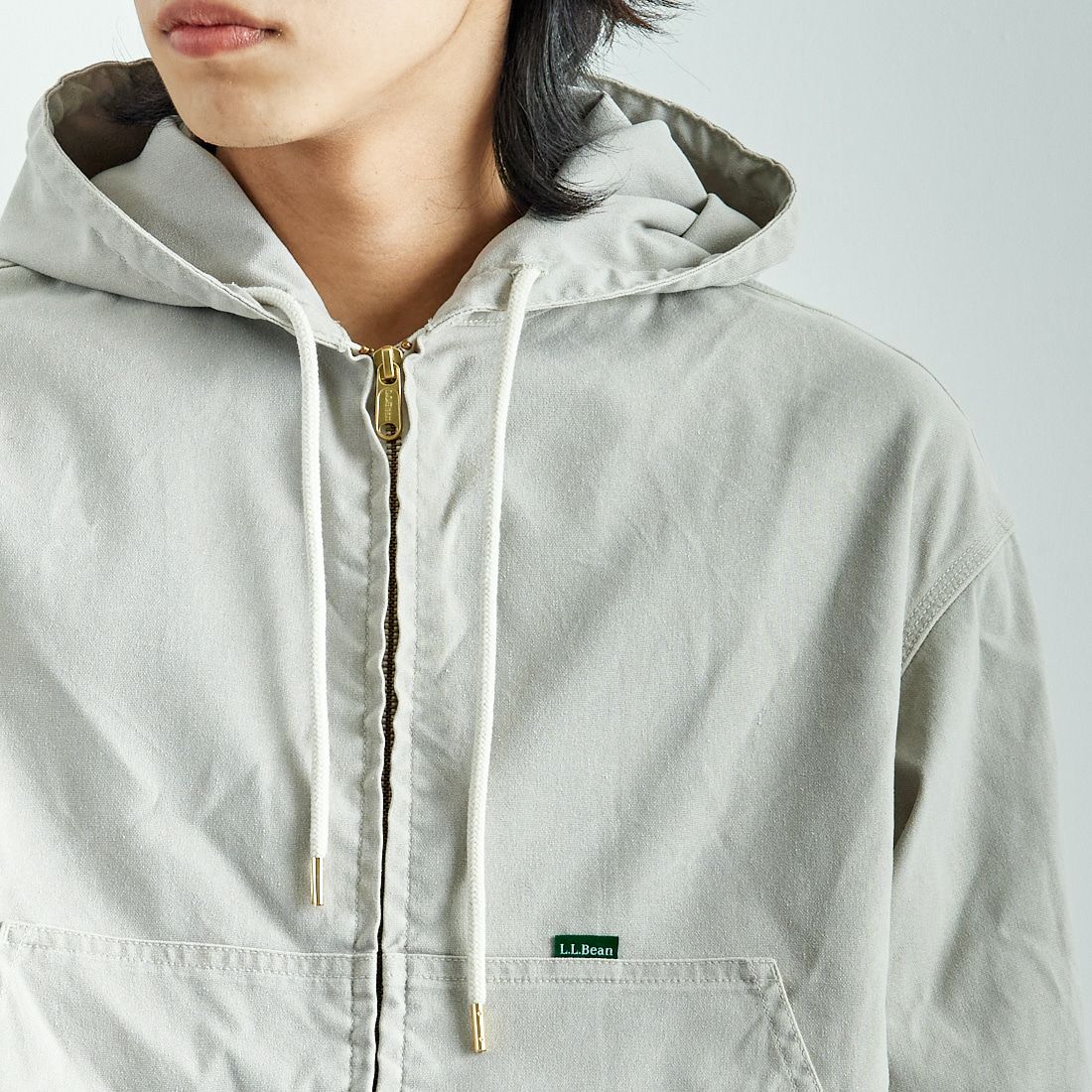 L.L.BEAN [エルエルビーン] Bean's プロスペクトハーバー フーディージャケット [5175-9046] 29 GREY &&モデル身長：179cm 着用サイズ：L&&
