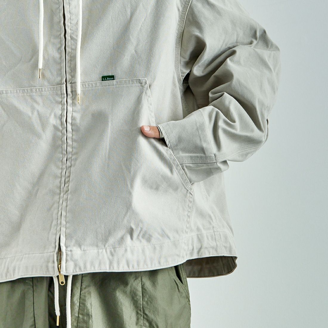 L.L.BEAN [エルエルビーン] Bean's プロスペクトハーバー フーディージャケット [5175-9046] 29 GREY &&モデル身長：179cm 着用サイズ：L&&