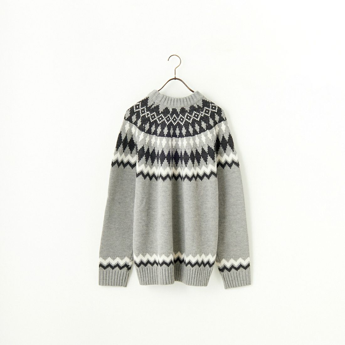 33Degrees [サーティスリーディグリーズ] 5G求心柄クルーネックニット [124805] GREIGE