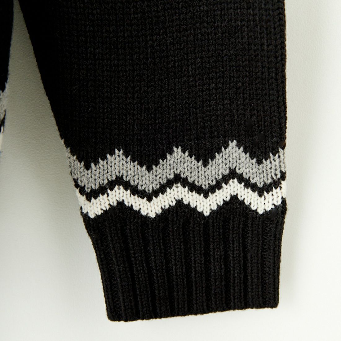 33Degrees [サーティスリーディグリーズ] 5G求心柄クルーネックニット [124805] BLK