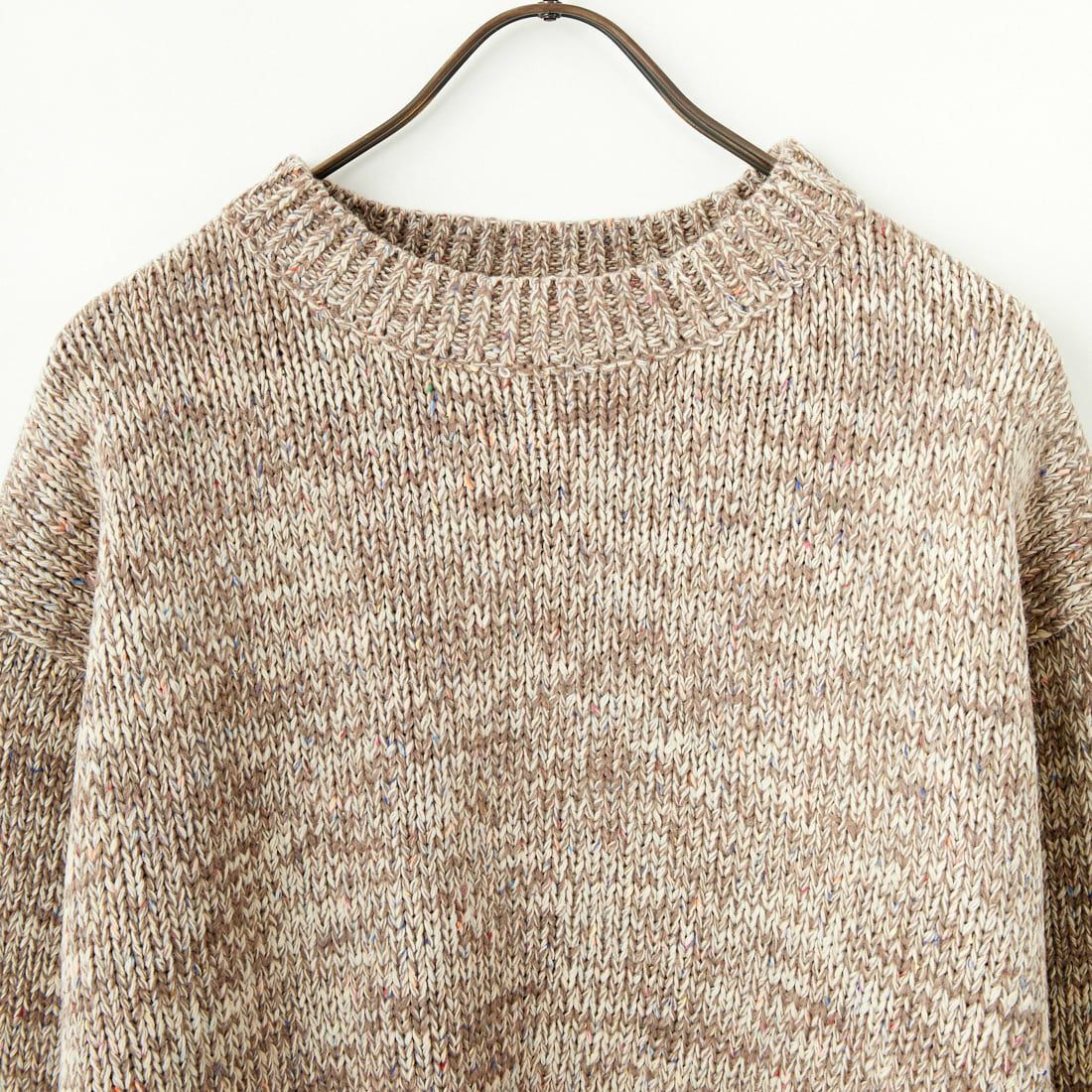 Jeans Factory Clothes [ジーンズファクトリークローズ] ブークレクルーネックニット [JFC-244-069] BEIGE