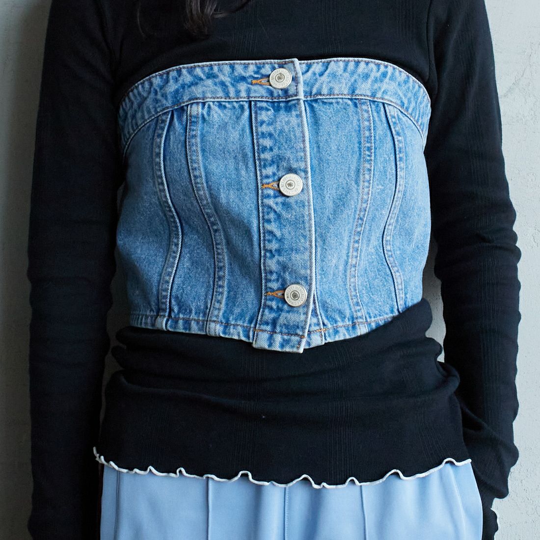 NEEDBY heritage [ニードバイヘリテージ] STEPHANIE デニムビスチェ [N1C902437IMB] I-MD BLUE
