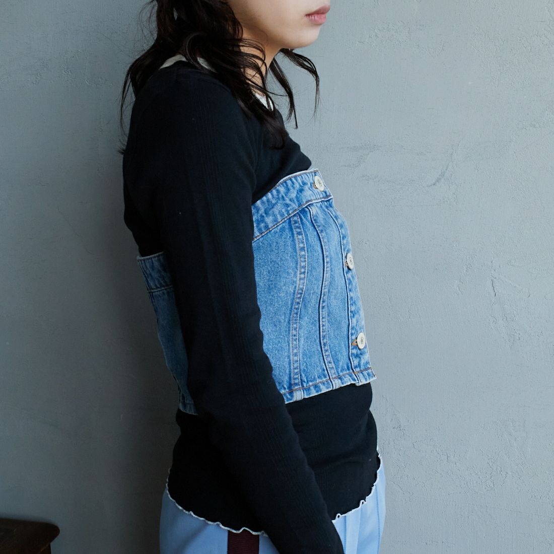 NEEDBY heritage [ニードバイヘリテージ] STEPHANIE デニムビスチェ [N1C902437IMB] I-MD BLUE